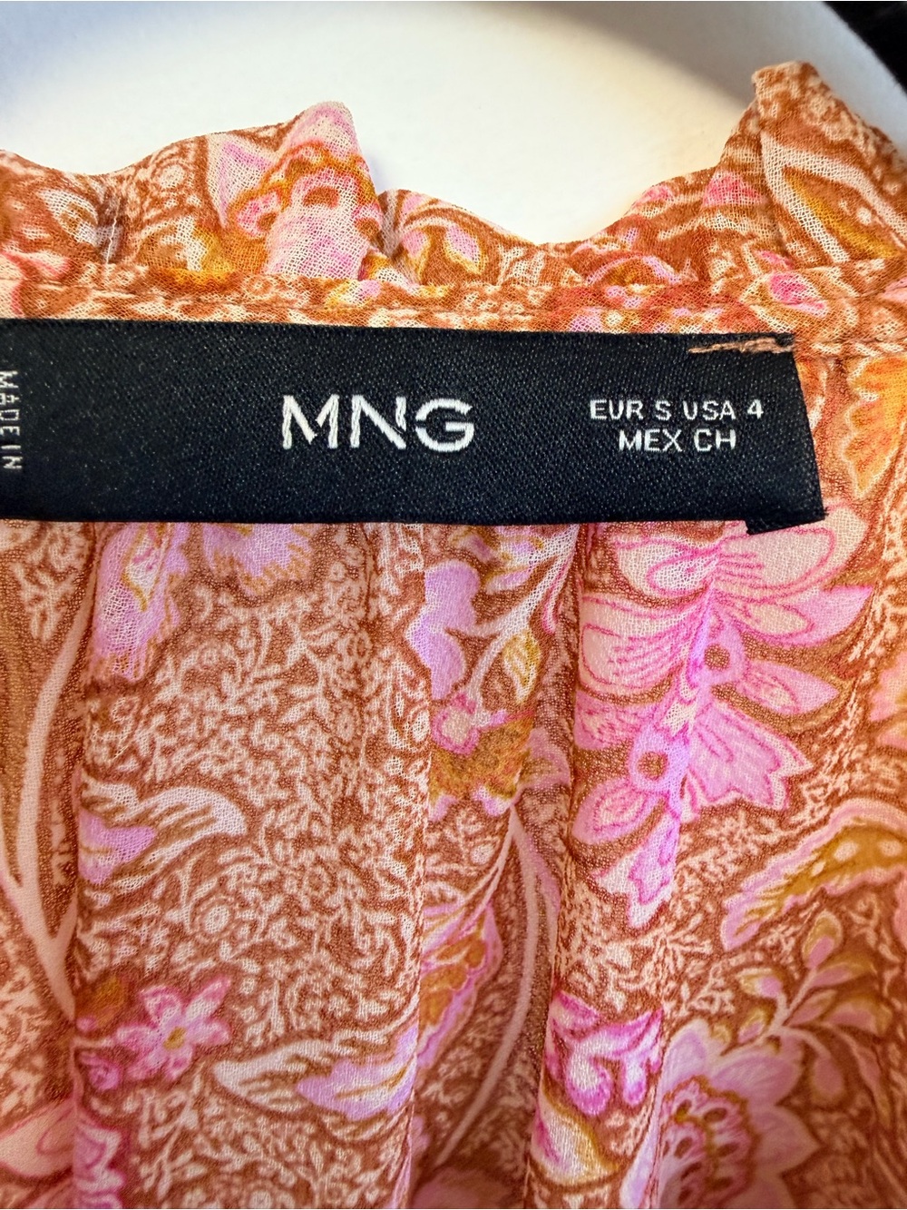 Mango Pink Floral Tiered Maxi Dress SIZE 4 - Picture 11 of 12